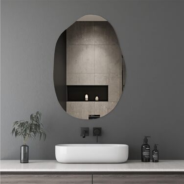 Дзеркало для ванної кімнати Boromal, чорне, 55x80 см, вертикальне/горизонтальне, для ванної, вітальні, гостьового WC