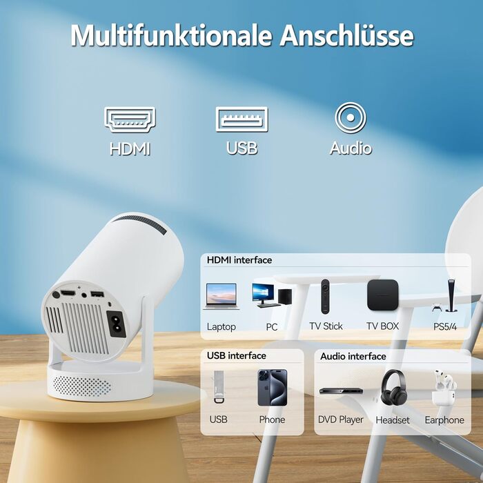 Інтелектуальний міні-проектор HY300 PRO HIFI: Android 11, 1080P FHD, 4K, 300 ANSI люмен, Wi-Fi 6, Bluetooth 5.0, для дому та кінотеатру