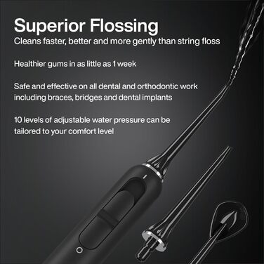 Aquasonic Home Dental Center PRO: електрична зубна щітка та іригатор для догляду за порожниною рота. Здорова посмішка та білі зуби. ADA-сертифіковано, чорний колір