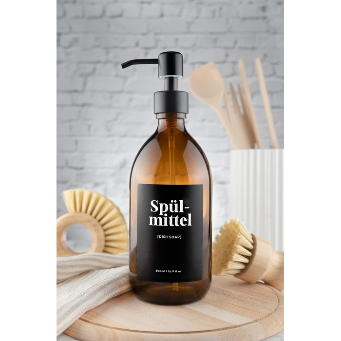 Набір дозаторів для мила MONOKO (4 шт.) з нержавіючої сталі, 500 мл, коричневий