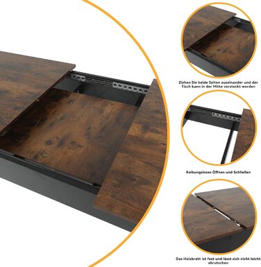 Розсувний обідній стіл Artethys 105/150x70 см - індустріальний стиль, для кухні, їдальні, вітальні