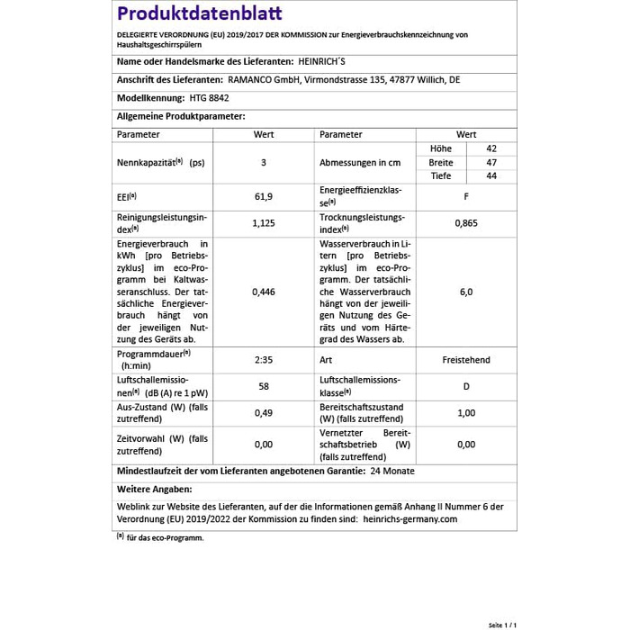 Портативна міні-мийка посуду HEINRICH'S: компактна, 6л, для дому, офісу, кемпінгу, 6 програм