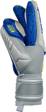 Унісекс воротарські рукавички Reusch Attrakt Fusion Finger Support Guardian для юніорів з розрізом по внутрішньому шву і накладкою Grip Fusion, які підходять для всіх (5.5, сірий / жовтий)