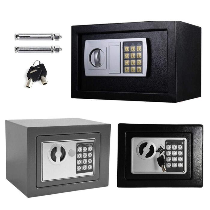 Сейф Tresor з подвійним ригелем, сталевий, з електронним замком та 2 ключами, 8.5л, чорний