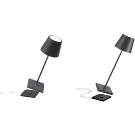 Zafferano Poldina Pro Mini – бездротова LED-лампа для дому та саду, білий колір, сенсорне керування, регулювання яскравості, 30 см, з зарядним пристроєм