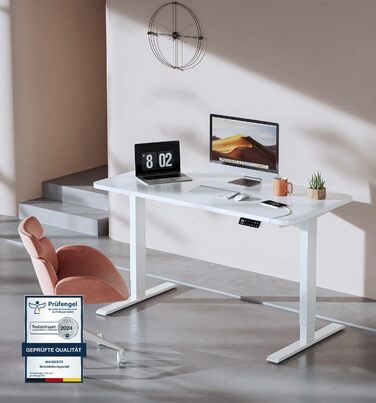 Електричний регульований стіл MAIDeSITe з 2 моторами, 4 пам'яттю та захистом від зіткнень (72-120 см, білий)