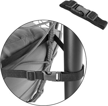 Підвісне крісло-гойдалка з каркасом Anthrazit (антрацит) для дому та саду. Комплект з подушкою та підстилкою. Ідеально для балкону, тераси, саду. Штучне волокно.