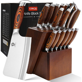 Набір ножів Wildmok 7 шт. з нержавіючої сталі, преміум-якість, з ручкою з пакавуду