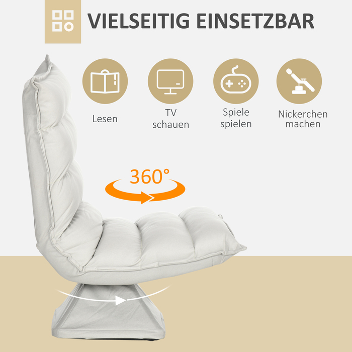 Крісло, поворотне, з регульованою спинкою, з імітацією шкіри, сталевий каркас, світло-сіре, розміри 62 x 70 x 95 см