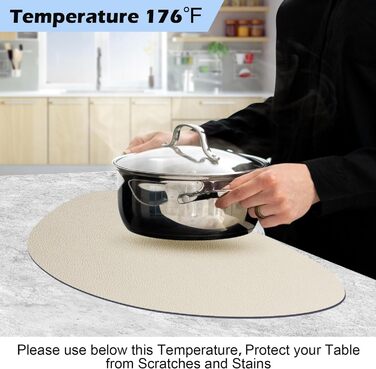 Набір з 6 підставок під тарілки, миючіся з підставками, двосторонні, з імітацією шкіри, водонепроникні для столу, кухні, ресторану та дому (6 шт., бежево-сірі)