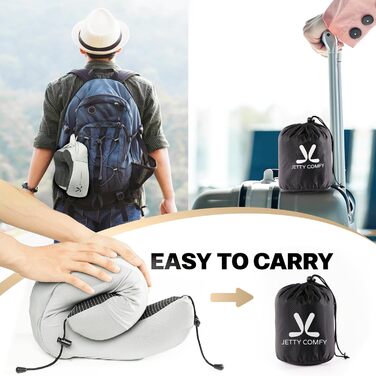 Подушка для шиї в подорожах з меморі-піною з капюшоном та захистом обличчя: підтримка шиї, зменшення навантаження та втоми, забезпечення приватності в літаку