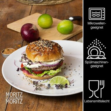 Набір посуду Moritz & Moritz BASIC 18 предметів на 6 осіб - сучасний, з якісного порцеляну, білий. В комплекті: 6 тарілок для вечері, 6 десертних тарілок, 6 салатників.