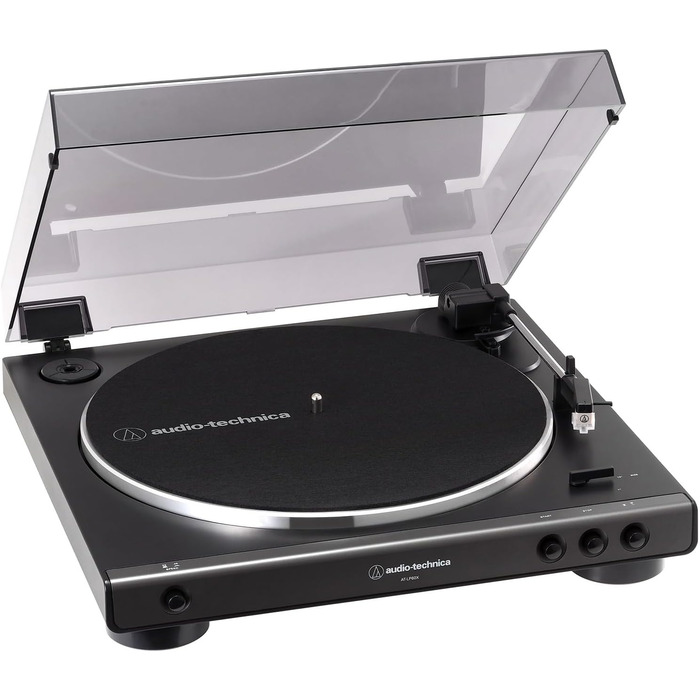 Програвач вінілу Audio-Technica LP60XBTBK з Bluetooth, автоматичний, ремінний привід, чорний, аналоговий стерео