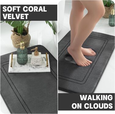 Килимок для ванної кімнати Chakme, антиковзкий, 60x90 см, темно-сірий