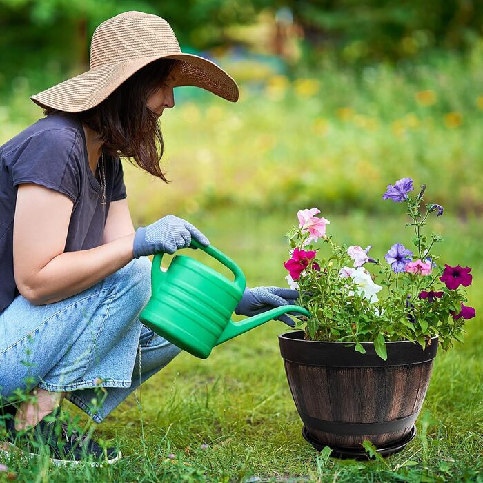 Набір горщиків для квітів Plant Planters: 4 шт., 23 см, пластик, з дренажем, для дому та саду