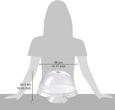Форма для випічки Omada Design Linea Diamond з акрилу, діаметром 36 см, з кришкою та підставкою для фруктів/випічки, Made in Italy