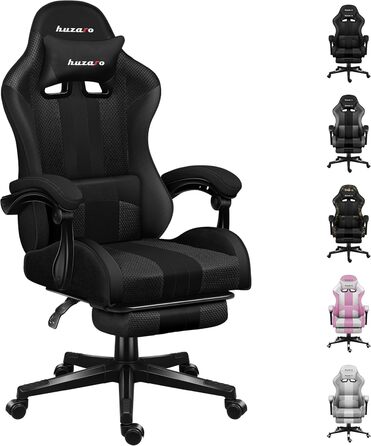 Крісло ігрове Huzaro Force 4.7 Grau Mesh - для геймерів, офісу, з підніжкою, підтримкою спини та шиї, до 140 кг