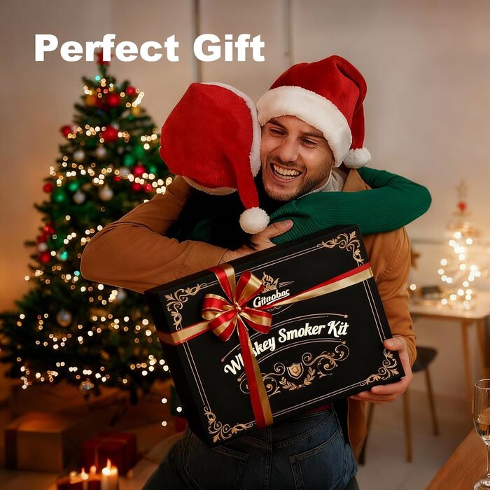 Набір для копчення віскі: 6 видів тирси, 2 склянки, 2 форми для льоду, для коктейлів, подарунок для чоловіків, батька, чоловіка (без бутану), дерев'яний