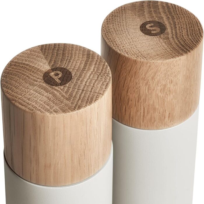 Набір з 2 мельниць для спецій SPRINGLANE: сіль та перець, з бука та бетону, регульований млин, скандинавський дизайн (сірий)