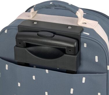Дитяча валіза-візок дорожній кейс з телескопічною ручкою і колесами для дитячої ручної поклажі/візок Happy Prints темно-синій