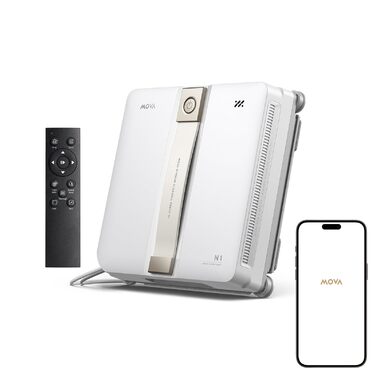 Робот для миття вікон MOVA N1, компактний, система подвійного розпилення, 8000 Па, безпечний, інтелектуальна навігація, повне покриття, все в одному