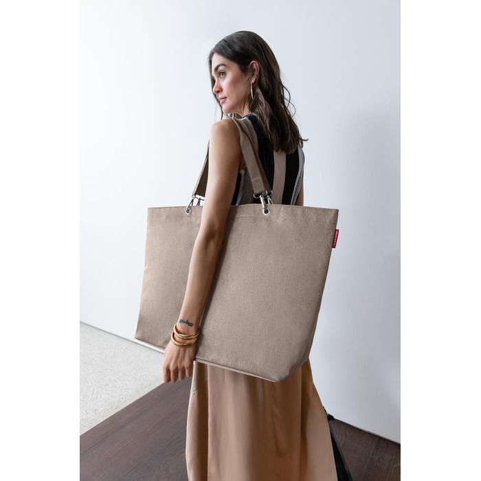 Сумка-шопер Reisenthel Shopper XL – велика, стильна, з водонепроникного матеріалу Herringbone Mokka