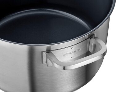 Набір каструль ZWILLING Quadro 5 предметів з нержавіючої сталі, без антипригарного покриття, 4 скляні кришки, підходить для індукційних плит