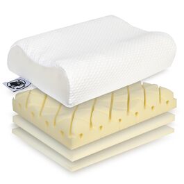 Ортопедична подушка для шиї Black Sheeep з ефектом пам'яті (Memory Foam), ергономічна з чохлом з евкаліпту для алергіків та тих, хто спить на боці, Made in Germany