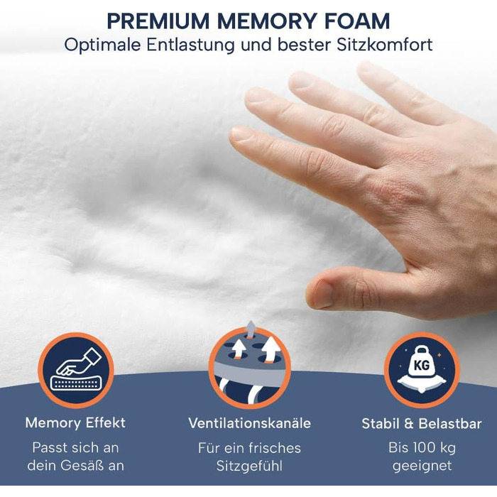 Ортопедична подушка для сидіння, подушка для куприка на офісне крісло. Ергономічна підкладка під сидіння підвищує комфорт, знімає біль, покращує кровообіг та полегшує навантаження на куприк.