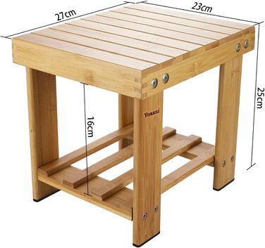 Вінтажний бамбуковий пуф-табурет - 27x23x25 см. Міцний, антиковзний, для дітей, як журнальний столик, підставка для квітів