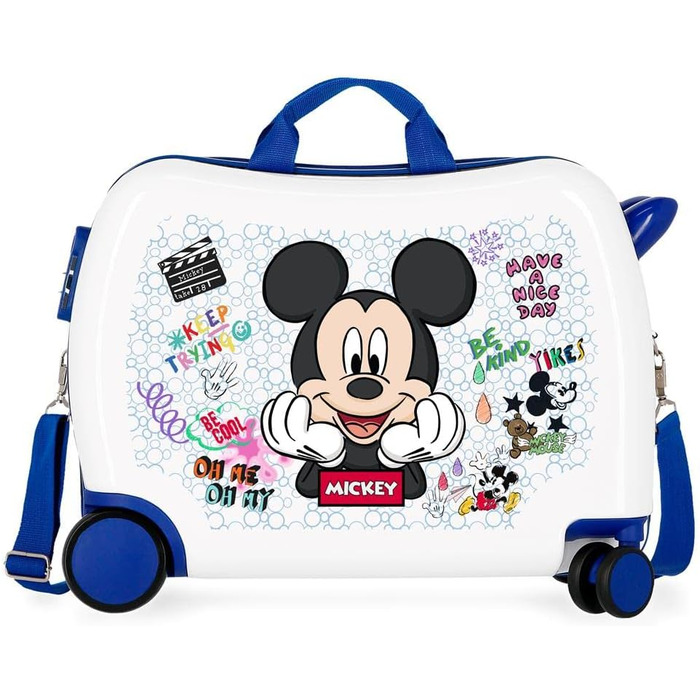 Дитяча валіза Disney Mickey Be Cool Blue 50 x 39 x 20 см жорсткий бічний кодовий замок з ABS 34 л 1,8 кг 4 рулони ручної поклажі