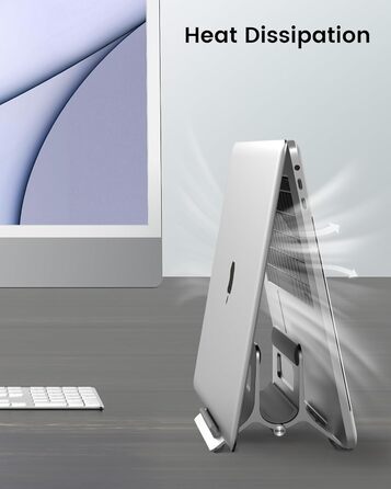 Підставка для ноутбука SODI вертикальна, автоматична, з алюмінію, для MacBook Pro/Air, ноутбуків, планшетів, телефонів (срібна)