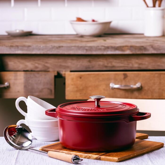 GreenPan Featherweights - Сковорода з кришкою, 22 см, 3 л, керамічне антипригарне покриття, чавун, індукція, сумісна з духовкою, червона