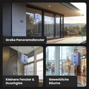 Робот-прибиральник вікон ClevioniQ X9 Pro з електроприводом – інноваційний мийник вікон з 4-стороннім розпиленням, точна навігація, розпізнавання країв, LED-індикатор, тиха робота та голосове керування німецькою мовою