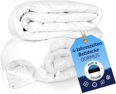 Ковдра зимова 135x200, ОekoTex 100, тепла зимова ковдра 135 x 200, м'яка стегане ковдра від Schlafexperten, ковдра виготовлена в ЄС, дихаюча (ковдра на 4 сезони, 155x220 см)