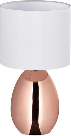 Приліжкова лампа Reaxdays Touch Dimmable, сучасна сенсорна лампа, 3 рівні, E14, настільна лампа з Kabe 49 x 30 см, (M, мідь)