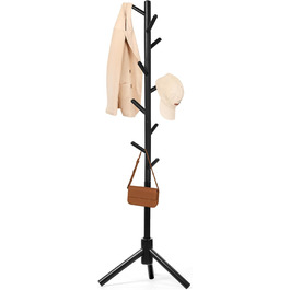 Підставка для одягу з бука, 9 гачків, 3 положення по висоті, для шапок, шарфів, сумок (білий/чорний)