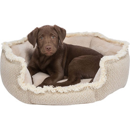 Нековзне ліжко TRIXIE для собак і кішок в стилі бохо ліжко в стилі бохо, кутова, 65 65 см, бежева - з вбудованою подушкою і чохлом , придатним для прання в пральній машині-38213