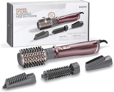 Стайлер для гарячого повітря BaByliss Beliss Big Hair 1000 Вт 4-в-1 з сумкою для зберігання, сірий, AS960E, 39.2