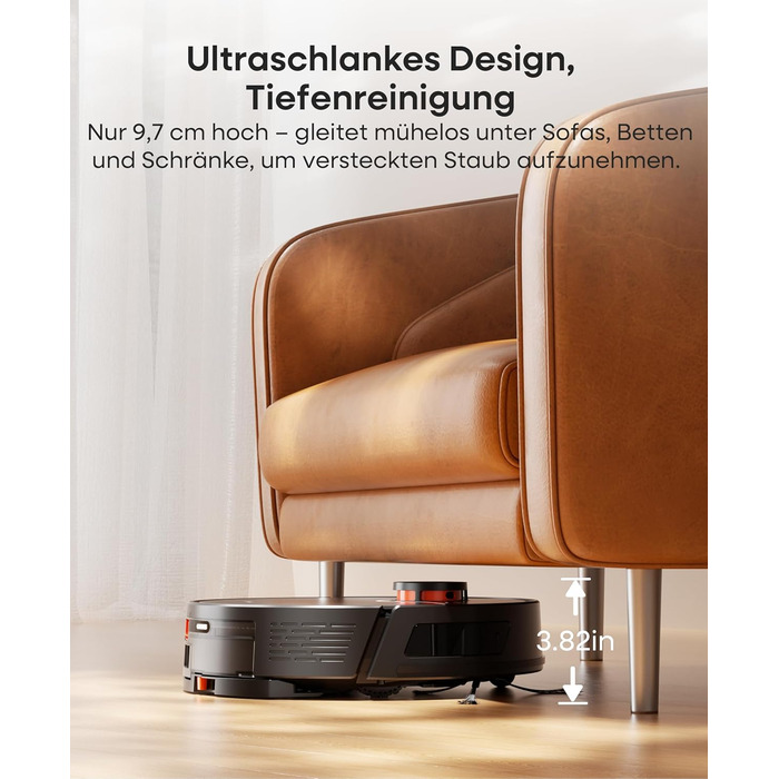 Робот-пилосос з функцією миття 5000Pa, потужний робот-пилосос з базою для самостійного очищення 3.5L, час роботи до 180 хвилин, навігація LiDAR, для збору шерсті тварин та прибирання килимів, керування через додаток, чорний