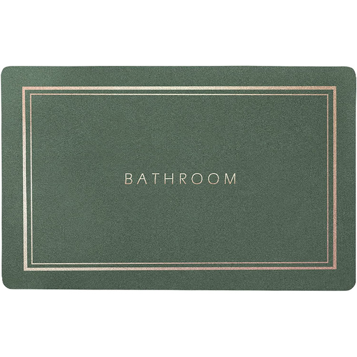Супер вбираючий килимок для підлоги, швидковисихаючі Килимки для ванної, вбираючі домашні Килимки для ванної, нековзні гумові підлоги, легко миються, простий килимок для ванної (50 * 80 см, зелений)