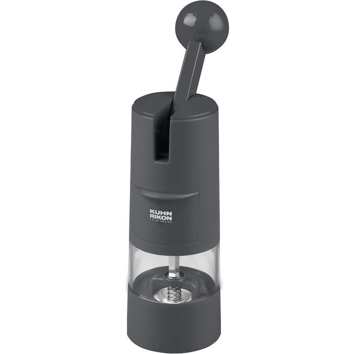 Мельниця для солі та перцю Kuhn Rikon Ratchet Grinder, сіра, ручна, з регульованим керамічним млинком