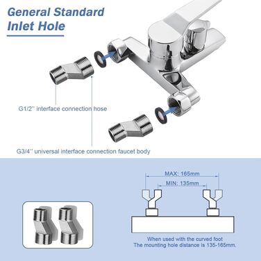 Змішувач для ванни з душем (хром) з 3 режимами, набір для ванної кімнати (Bs102)