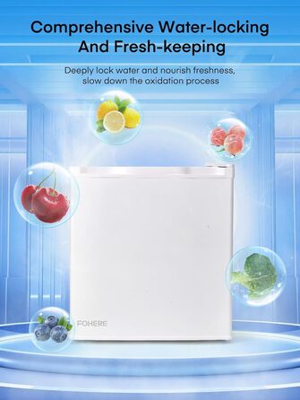 Міні-холодильник E 46L з морозильною камерою, енергоощадний, регулювання температури, білий