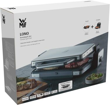 Контактний гриль WMF Profi Plus Perfection: електричний, 2000 Вт, 6 програм, сенсорна технологія, антипригарне покриття, нержавіюча сталь матова