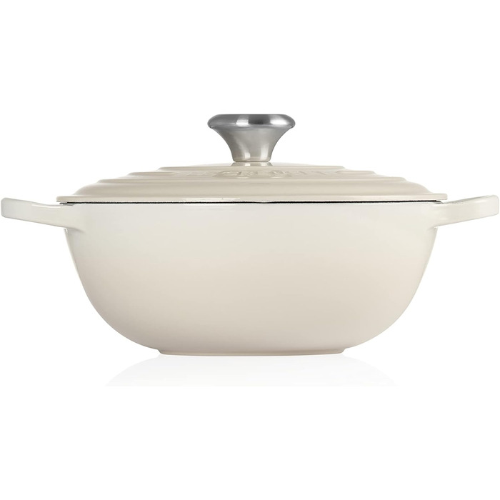 Каструля Le Creuset Signature з чавуну, 24 см, 4.1 л, для всіх типів плит (індукція), колір Meringue