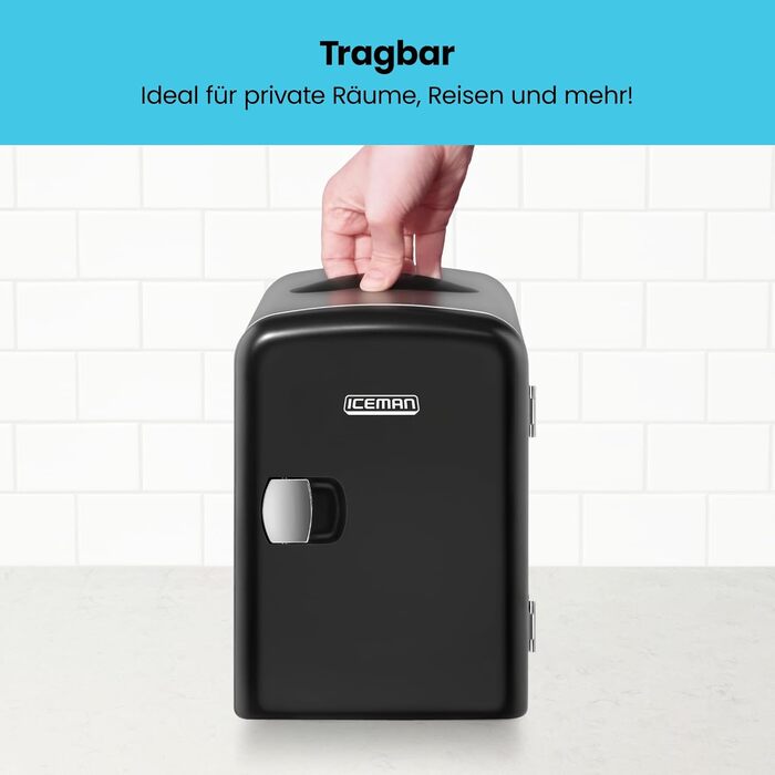 Chefman Iceman – міні-холодильник 4л, з підігрівом, для косметики та перекусів, AC/DC, для дому/авто/спальні