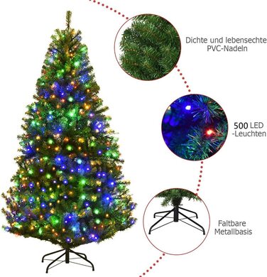 Штучна різдвяна ялинка COSTWAY світлодіодна 210 см зелена