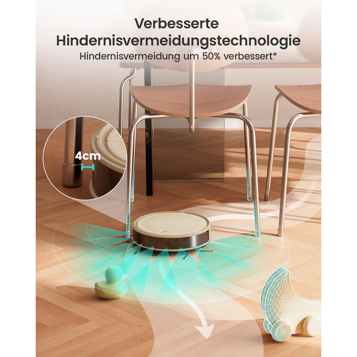 Робот-пилосос LEFANT M330 з функцією миття, 5000Pa, лазерна навігація, PSD-технологія, APP, 160 хв, для тварин, килима, твердих підлог, сірий (M310 Champagne)