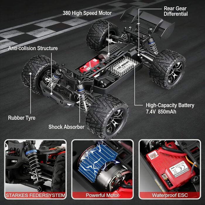 Радіокерований баггі HAIBOXING 1/18 4WD 36 км/год, позашляховик для дітей та дорослих, 2.4Ghz